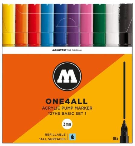 MOLOTOW ONE4ALL 2MM 127HS SET 10 BASIC #1
