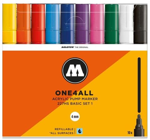 MOLOTOW ONE4ALL 4MM 227HS SET 10 BASIC #1