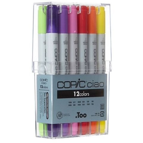 COPIC CIAO MARKER SET 12 ASSORTED