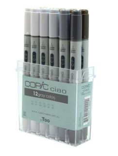 COPIC CIAO MARKER SET 12 GRAY