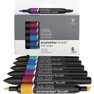 W&N PROMARKER BRUSH SET 6 RICH TONES