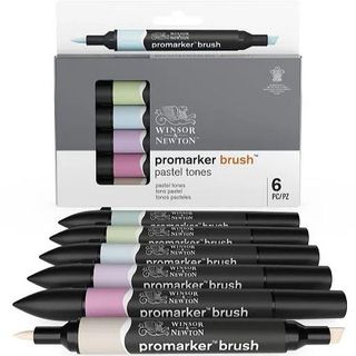 W&N PROMARKER BRUSH SET 6 PASTEL TONES