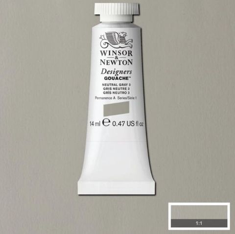 W&N D GOUACHE 14ML S1 NEUTRAL GREY NO.3