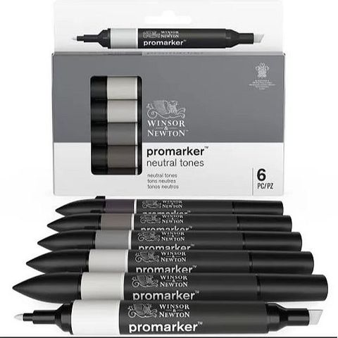 W&N PROMARKER SET 6 NEUTRAL TONES