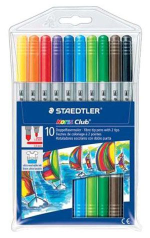 STAEDTLER NORIS CLUB FIBRE TIP DUAL-TIP WALLET 10