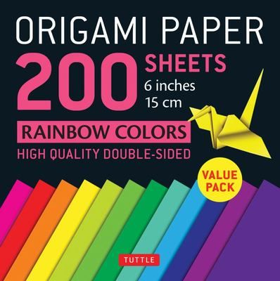 ORIGAMI PAPER 200 SHEETS RAINBOW COLOURS
