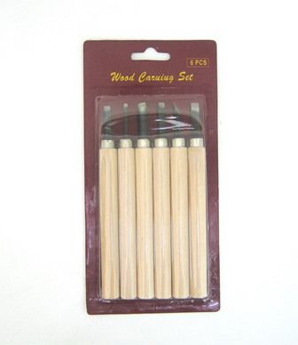 WOOD CARVING SET 6PC - CARDED