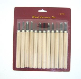 WOOD CARVING SET 12PC - CARDED