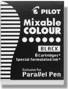 PILOT PARALLEL PEN INK CARTRIDGE BLACK PK6