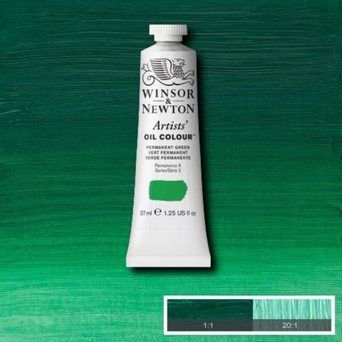 W&N ARTISTS OIL 37ML PERMANENT GREEN S2