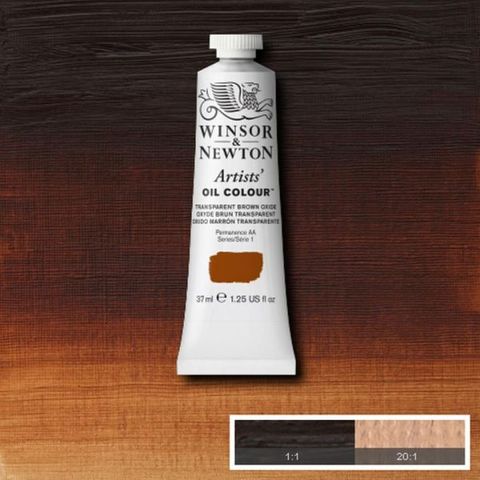 W&N ARTISTS OIL 37ML TRANSPARENT BROWN OXIDE S1