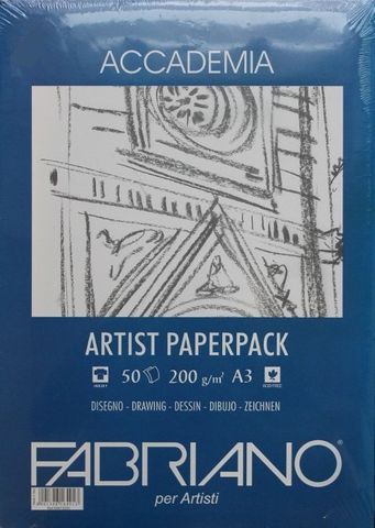 FABRIANO ACCADEMIA DRAWING PAPER 200G A3 PACK 50