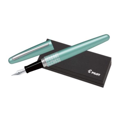 PILOT MR3 FOUNTAIN PEN MEDIUM METALLIC AQUA BLUE
