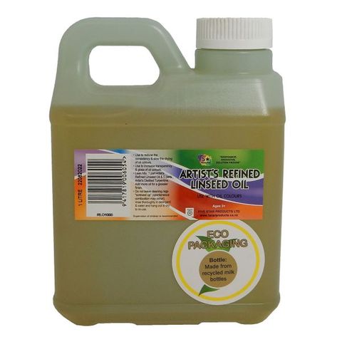 FIVE STAR REFINED LINSEED OIL 1L (NEW ECO BOTTLE)