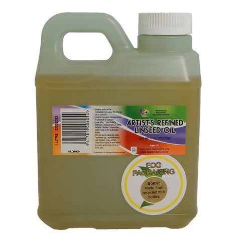 FIVE STAR REFINED LINSEED OIL 1L (NEW ECO BOTTLE)