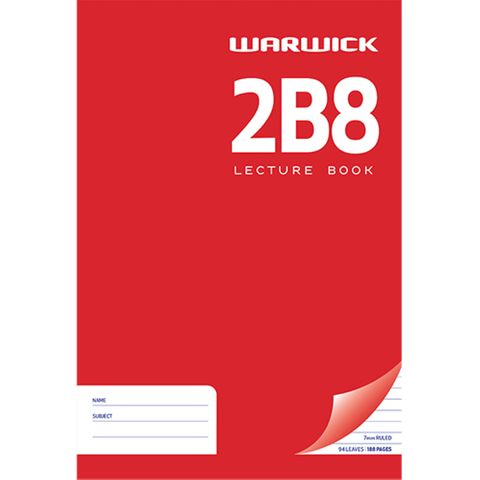 WARWICK 2B8 LECTURE BOOK HARDCOVER 7MM RULED A4