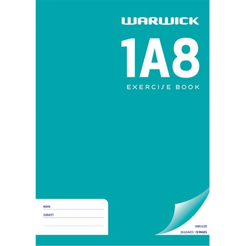 WARWICK 1A8 EXERCISE BOOK UNRULED A4 36 LEAF