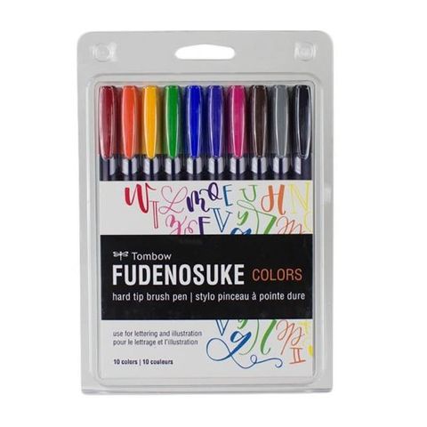 TOMBOW FUDENOSUKE COLOR HARD BRUSH PEN SET 10