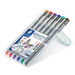 STAEDTLER PIGMENT LINER 0.3MM WLT6 COLOURS