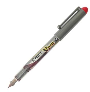 PILOT V PEN FOUNTAIN MEDIUM RED