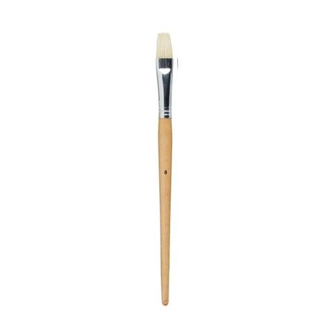 JASART 579-8 HOG BRISTLE BRUSH LONG HANDLE FLAT