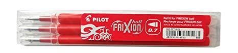 PILOT FRIXION ERASABLE REFILL FINE RED 3 PACK
