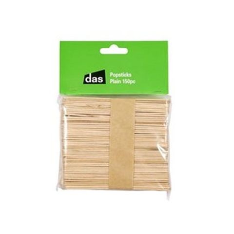 WOODEN POP STICKS PLAIN PKT150