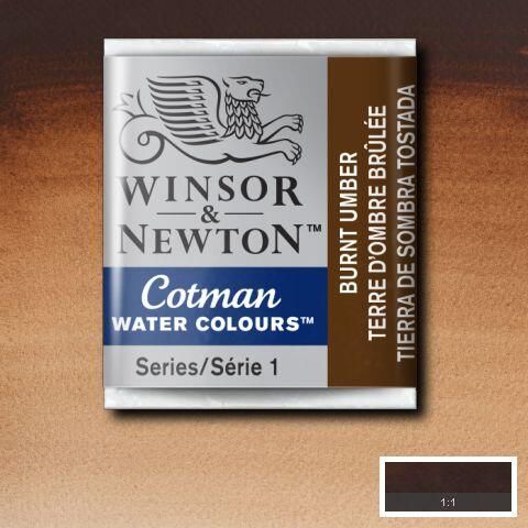 W&N COTMAN HALF PAN BURNT UMBER