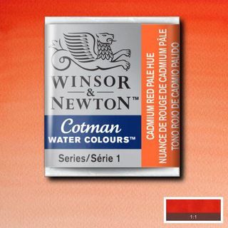 W&N COTMAN HALF PAN CADMIUM RED PALE HUE