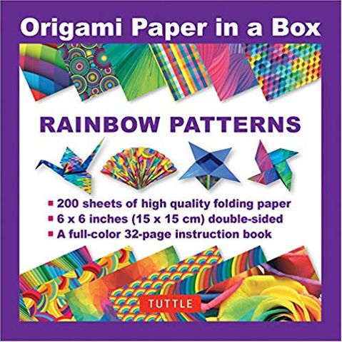 ORIGAMI PAPER 200 SHEETS RAINBOW PATTERNS