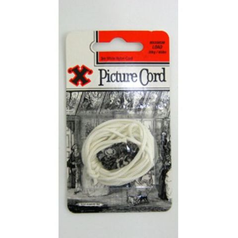 BAYONET PICTURE CORD NYLON WHT 3M