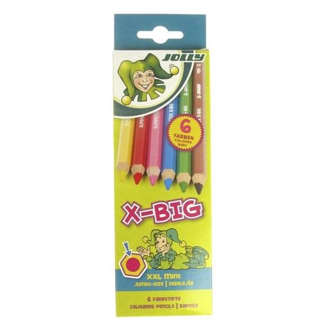 JOLLY X-BIG COLOUR PENCIL SET 6 ASSORTED