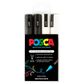 POSCA MARKER MEDIUM BULLET TIP 2.5MM BLK&WHT SET 4