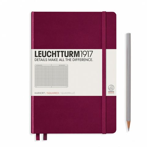 LEUCHTTURM1917 NOTEBOOK A5 SQUARED PORT RED