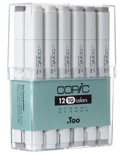 COPIC CLASSIC MARKER SET 12 TONER GRAY