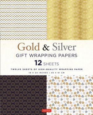 GOLD & SILVER WRAPPING PAPERS 12 SHEETS 18 X 24 IN