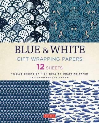 BLUE & WHITE WRAPPING PAPER 12 SH 45 X 61CM