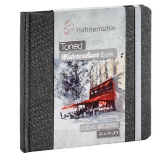 HAHNEMUHLE TONED WATERCOLOUR BOOK 200G 14X14 GREY