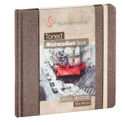 HAHNEMUHLE TONED WATERCOLOUR BOOK 200G 14X14 BEIGE