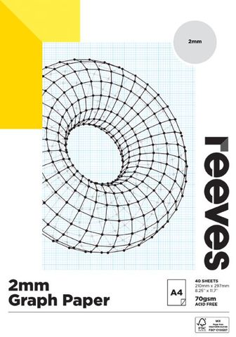 REEVES GRAPH PAPER PAD 2MM 70GSM A4