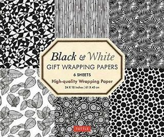 BLACK & WHITE WRAPPING PAPER 6 SH 45 X 61 CM