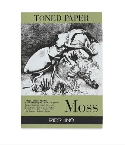 FABRIANO TONED PAPER PAD 120G A4 MOSS