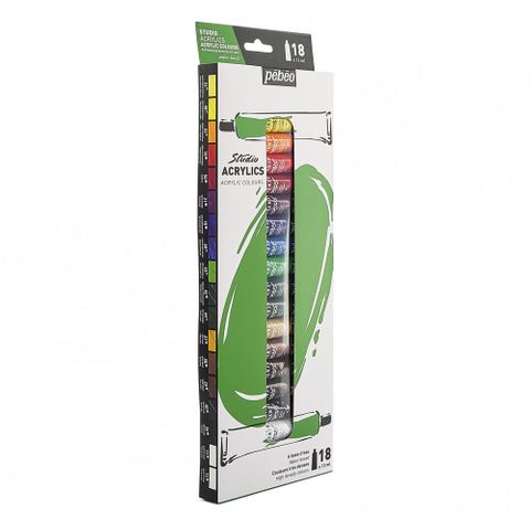 PEBEO STUDIO ACRYLIC PAINT SET 18 X 12ML