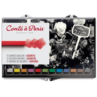 CONTE COLOUR CARRE CRAYONS ASSORTED SET 12