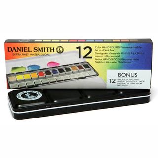 DANIEL SMITH W/C SET 12 X 1/2 PAN IN METAL BOX