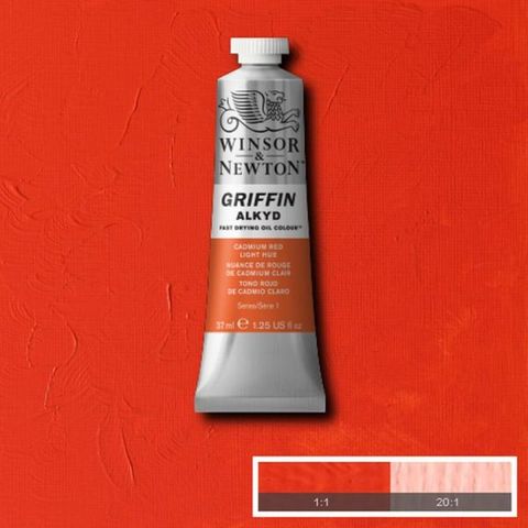 W&N GRIFFIN 37ML CADMIUM RED LIGHT HUE S1