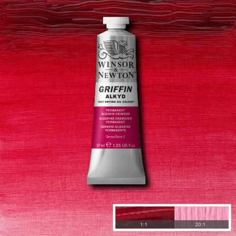 W&N GRIFFIN 37ML PERMANENT ALIZARIN CRIMSON S2