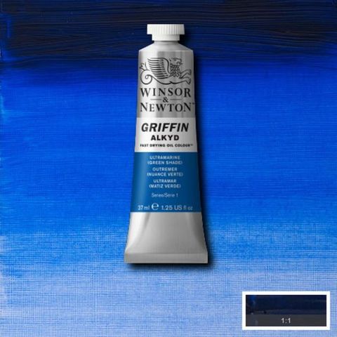 W&N GRIFFIN 37ML ULTRAMARINE BLUE GREEN SHADE S1