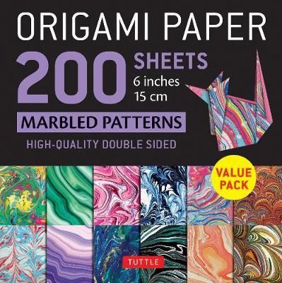 ORIGAMI PAPERS MARBLED PATTERNS 200 SHEETS 15CM