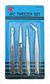 EXPRESSION STAINLESS TWEEZERS 4PC SET